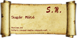 Sugár Máté névjegykártya