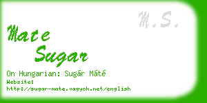 mate sugar business card