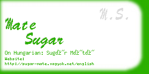 mate sugar business card